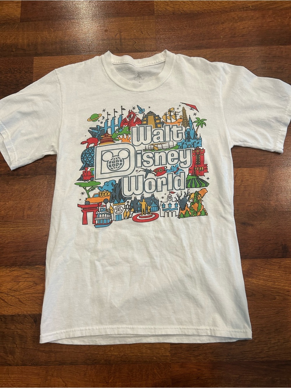 Disney World Park Icons Attractions Opening Day 2-Sided Shirt Adult Small